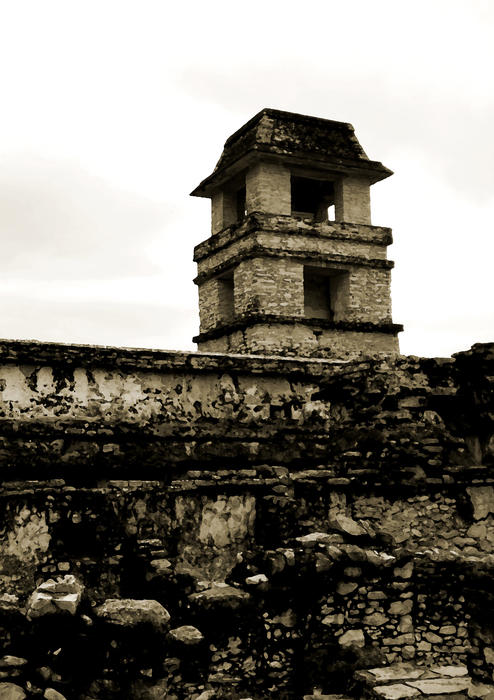 The Observatory at the Palenque Myan ruins
